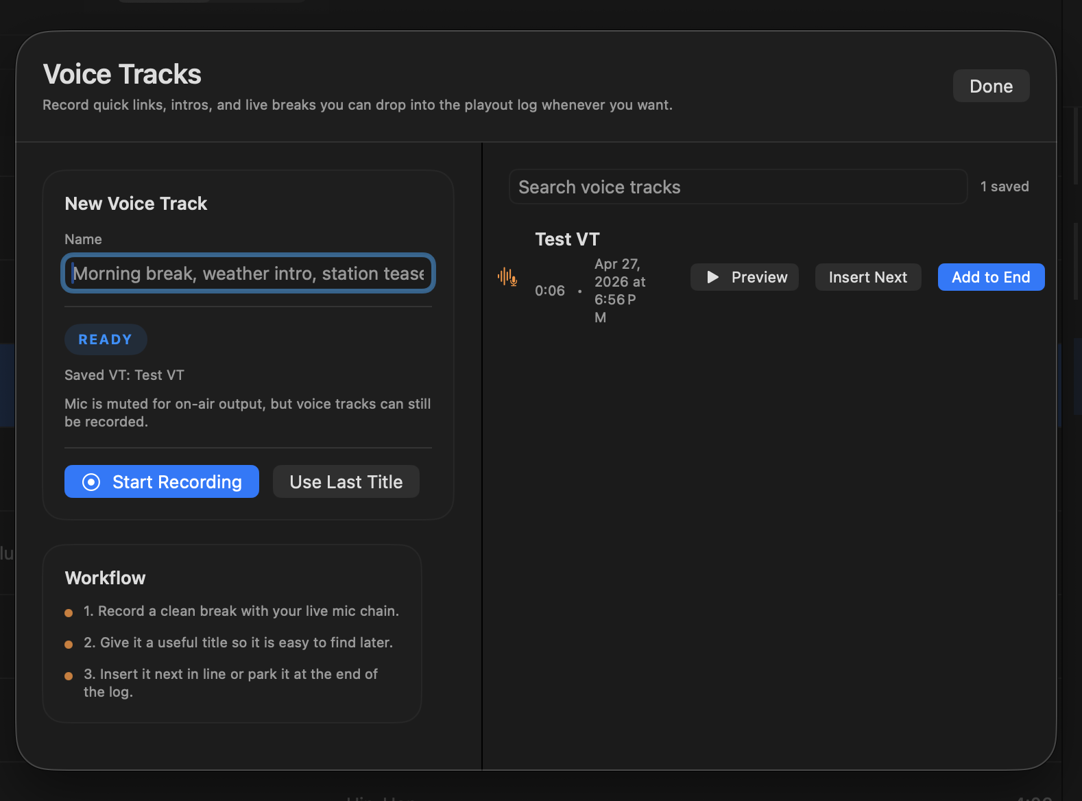 Voice tracks